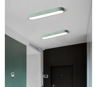 TZSMUM LED Longs Rectangulaire Plafonnier 3000K/4000K/6000K Moderne Fer Luminaire Plafonnier Décoration Maison Lampe de Plafond Luminaires de Couloir Salle Hôtel Chambre (Vert Lumière Blanche,95cm)