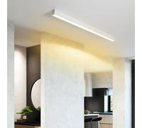 TZSMUM LED Longue Lampe de Plafond Moderne Minimaliste Linéaire Plafonnier Aluminium Fer Intérieur Décorative Luminaire Plafonnier Rectangulaire Design pour Salon Cuisine (120cm,Blanc Lumière Chaude)