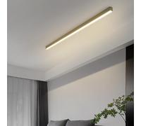 TZSMUM LED Longue Lampe de Plafond Moderne Minimaliste Linéaire Plafonnier Aluminium Fer Intérieur Décorative Luminaire Plafonnier Rectangulaire Design pour Salon Cuisine (60cm,Noir Lumière Neutre)