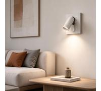 TZSMUM Lighting Spot LED Applique Murale Intérieur Lampe Murale avec Interrupteur Luminaire Mural Rotatifs 350° +90° Éclairage Mural Moderne pour Chambre Couloir Salon (Gris clair,Lumière Blanche)