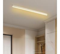 TZSMUM Moderne LED Long Plafonnier avec Télécommande Lampe de Plafond 2700K-6500K Dimmable Luminaire Plafonnier Aluminium Acrylique Linéaire Design pour Cuisine Couloir (150cm,Blanc)