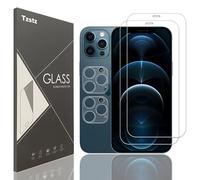 Tzstz 2+2 Pièces Verre Trempé iPhone 12 PRO Max Dureté 9H Anti-rayures HD Film Protection Ecran