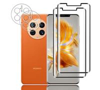 Tzstz 2+2 Pièces Verre Trempé pour HUAWEI Mate 50 Pro Protection Écran ，3D Couverture Complète Film de Protection，Sans Bulles, Anti-Rayures，HD Film de Protection D'écran