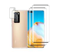 Tzstz 2+2 Pièces Verre Trempé Protecteur，pour Huawei P40 Pro，3D couverture plein écran，Dureté 9H，Anti Rayures，Huawei P40 Pro D'écran Protecteur