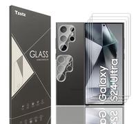 Tzstz 3+2 Pièces Verre Trempé D'écran Protecteur pour Samsung Galaxy S24 Ultra 5G Dureté 9H Anti Rayures HD Film de Protection D'écran