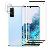 Tzstz 3+3 Pièces Verre Trempé Protecteur，pour Samsung Galaxy S20 4G/ 5G，3D couverture plein écran，Dureté 9H，Anti Rayures，Samsung Galaxy S20 D'écran Protecteur
