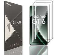 Tzstz Lot de 3 films de protection d'écran en verre trempé pour Realme GT 6/Realme GT 6T 6,78", 3D, couverture complète, sans bulles, anti-rayures, film HD