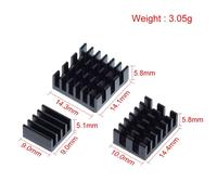 TZT-Dissipateur thermique en aluminium pour Raspberry Pi 4 4B,kit de refroidissement,modèle B,3 pièces - Type Black