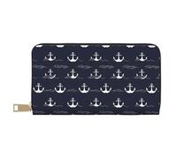 TZTTZT Anchor Ocean Waves Portefeuille en cuir à deux volets pour femme