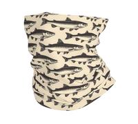 TZTTZT Cache-cou pour homme et femme - Imprimé poisson réaliste dessiné à la main - Cagoule pour le visage et le cou - Bandana