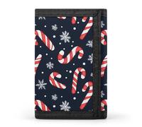 TZTTZT Candy Cane Portefeuille pour homme, petit portefeuille à deux volets pour homme, 8 porte-cartes de crédit, fin et minimaliste avec poche avant