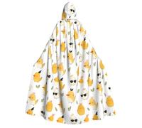 TZTTZT Cape de magicien à capuche unisexe avec lunettes de poulet, cape de vampire avec capuche, costume d'Halloween, noir