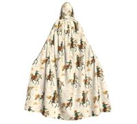 TZTTZT Cape de magicien avec capuche pour homme et femme - Cape de vampire à capuche de sorcière de cowboy occidental, costume d'Halloween noir