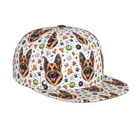 TZTTZT Chapeaux plats de camionneur pour femmes et hommes, casquette de baseball plate réglable avec imprimé berger allemand, casquette de baseball pour homme, noir