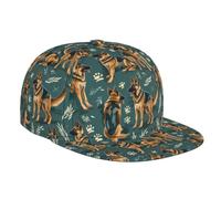 TZTTZT Chapeaux plats de camionneur pour femmes et hommes, casquette de baseball plate réglable avec imprimé berger allemand, casquette de baseball, casquette de papa pour homme, noir
