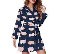 TZTTZT Chemise de nuit courte pour femme - Imprimé cochon mignon à manches longues pour femme, Style 12, S