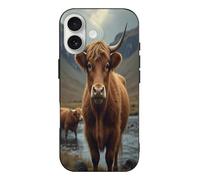 TZTTZT Classic Bull Coffee Print No.80 - Coque fine et fine pour iPhone 17 - Compatible avec iPhone 17, contrôle de l'appareil photo, protection antichoc et résistante aux rayures