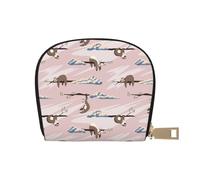 TZTTZT Cloud Sloth Porte-cartes de crédit en cuir pour femme