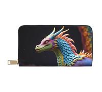 TZTTZT Colorful Dragon-A Print Wallet Women Leather Bifold Multi Card Wallet, Long Purse Women Wallets