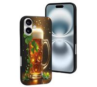 TZTTZT Compatible avec iPhone 16 - Coque de téléphone moderne à imprimé bière miel n° 7, coque de téléphone compatible avec iPhone 16, mignonne pour homme et femme, résistante aux rayures, noir
