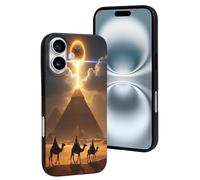 TZTTZT Compatible avec iPhone 16 - Impression pyramide cool n° 7 - Coque de téléphone compatible avec iPhone 16 - Coque mignonne pour homme et femme - Résistante aux rayures - Noir