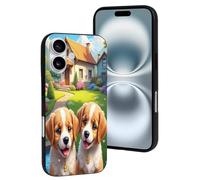 TZTTZT Compatible avec iPhone 16 - Joli motif beagle imprimé n°7 coque de téléphone compatible avec iPhone 16, mignonne pour homme et femme, résistante aux rayures, noir