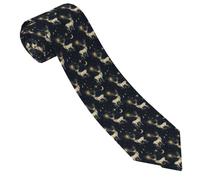 TZTTZT Cravates confortables pour homme, bleu foncé, motif élan étoilé, pour travail, fête des pères, anniversaire, mariage