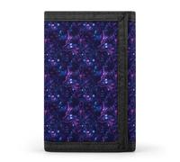 TZTTZT Cyber Portefeuille pour homme, imprimé loup fluo, 8 porte-cartes de crédit, poche avant, petit portefeuille à deux volets pour homme