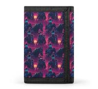 TZTTZT Cyber Western Cowboy Sunset Print Portefeuille pour homme, petit portefeuille à deux volets pour homme, 8 porte-cartes de crédit, poche avant mince minimaliste