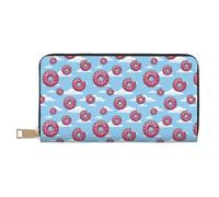TZTTZT Donut Clouds Print Wallet Women Leather Bifold Multi Card Wallet, Women Wallets Long Purse