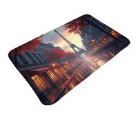 TZTTZT Élégant tapis de salle de bain imprimé rue Paris rouge 76,2 x 50,8 cm, absorbant, antidérapant, lavable en machine, tapis de bain pour salle de bain