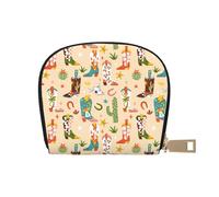 TZTTZT Groovy American Western Footwear Porte-cartes de crédit en cuir pour femme