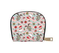 TZTTZT Groovy Porte-cartes de crédit rétro en cuir pour femme Motif Père Noël