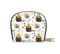 TZTTZT Honey Bee Porte-cartes de crédit en cuir pour femme Motif insectes