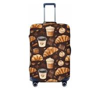 TZTTZT Housse de protection pour bagage - Pain café 1 imprimé - Pour valise, Noir/blanc, 29-32