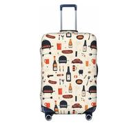 TZTTZT Housse de protection pour bagages avec motif vin et saucisse grillée pour valises de pouces, noir, 18-21