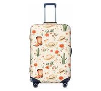 TZTTZT Housse de protection pour bagages - Bottes Chapeau de Cowboy Imprimé Cactus Valise Housses pour Bagages, Noir , 29-32