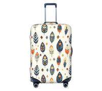 TZTTZT Housse de protection pour bagages - Feuilles de plumes imprimées colorées pour valises, Noir , 25-28
