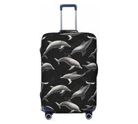 TZTTZT Housse de protection pour bagages - Imprimé dauphins noirs pour valises, Noir , 29-32