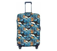 TZTTZT Housse de protection pour bagages - Motif épaulard sous-marin - Pour valise, Noir/blanc, 18-21