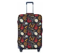 TZTTZT Housse de protection pour bagages - Motif instruments de rock rétro pour valises, Noir , 29-32