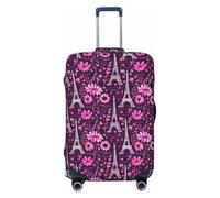 TZTTZT Housse de protection pour bagages - Motif Tour Eiffel Rose, Noir , 25-28