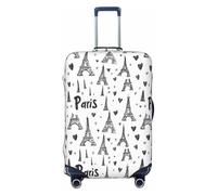 TZTTZT Housse de protection pour bagages - Tour Eiffel avec cœur imprimé pour valises, Noir , 25-28