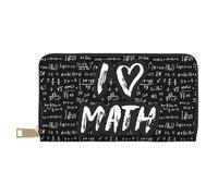 TZTTZT I Love Math Portefeuille en cuir pour femme, portefeuille pliable pour plusieurs cartes, portefeuille long pour femme