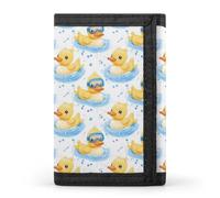 TZTTZT Joli canard natation 1 portefeuille imprimé pour homme, petit portefeuille à deux volets pour homme, 8 porte-cartes de crédit, poche avant mince minimaliste