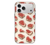 TZTTZT Joli motif steak compatible avec iPhone 17 Pro Max, coque fine et fine, jolie coque compatible avec iPhone 17 Pro Max, contrôle de l'appareil photo, protection antichoc multicolore