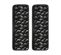 TZTTZT Lot de 2 housses de poignée de porte de réfrigérateur avec imprimé dauphins noirs - Housses antidérapantes réglables pour poignée de réfrigérateur, lave-vaisselle, four, cuisine