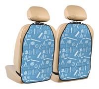 TZTTZT Lot de 2 housses de protection pour siège arrière de voiture avec 3 organiseurs, accessoires de voiture - Motif mathématiques bleues