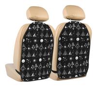 TZTTZT Lot de 2 tapis de protection pour siège arrière de voiture - Motif formes mathématiques - Protection contre la saleté, la boue - Avec 3 organiseurs - Accessoires de voiture