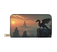 TZTTZT Magical Black Dragon-B Print Wallet Women Leather Bifold Multi Card Wallet, Long Purse Women Wallets